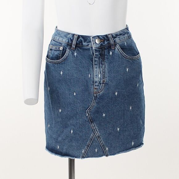 Maje Jianki Embroidered Denim Mini Skirt - Picture 2 of 5